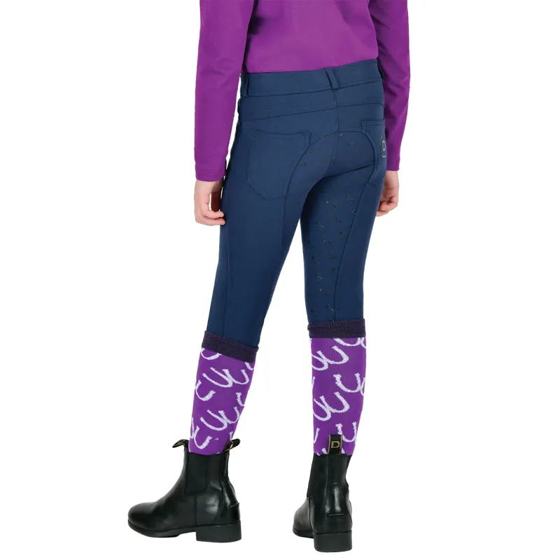 Dublin Cammy Comfort Twill Full Grip Junior Breeches - Navy Academy-5