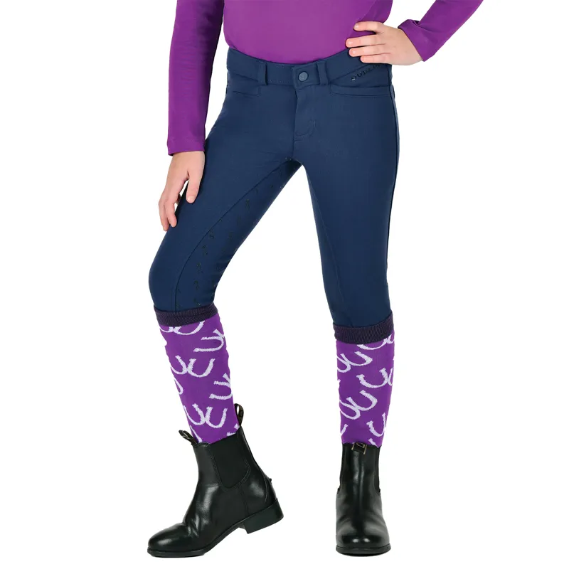 Dublin Cammy Comfort Twill Full Grip Junior Breeches - Navy Academy-1