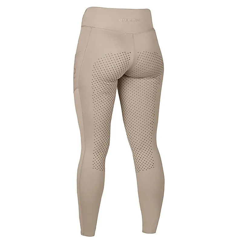 Dublin Everyday Full Grip Womens Riding Tights - Beige-2
