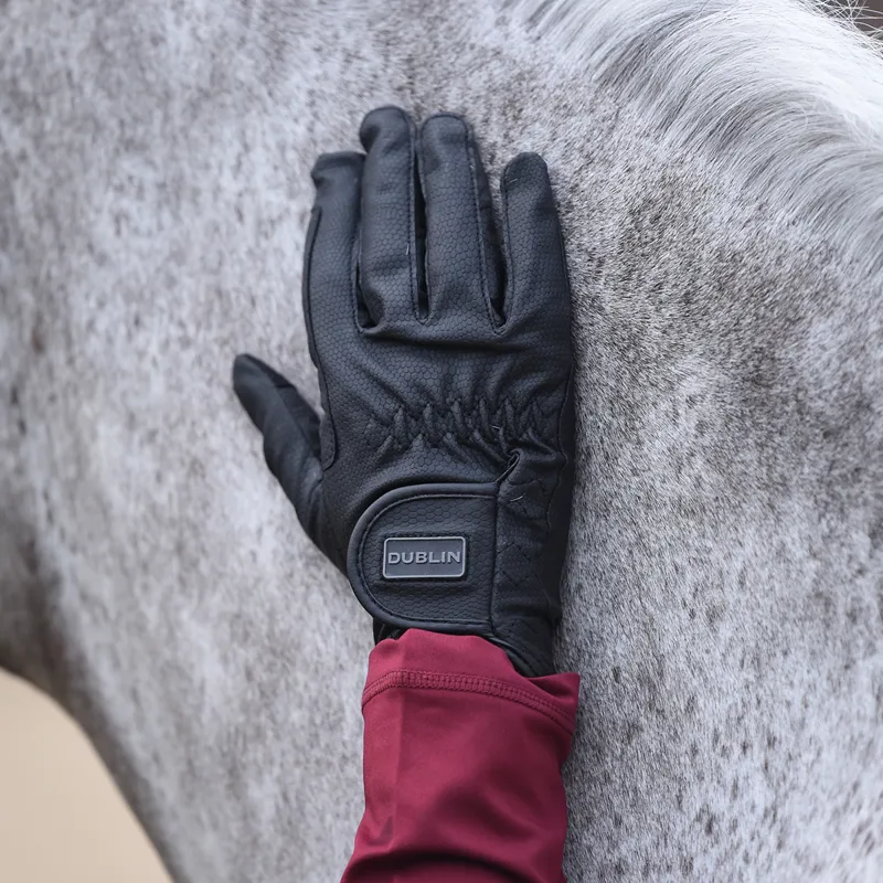 Dublin Everyday Touch Screen Compatible Adults Riding Gloves - Black-1
