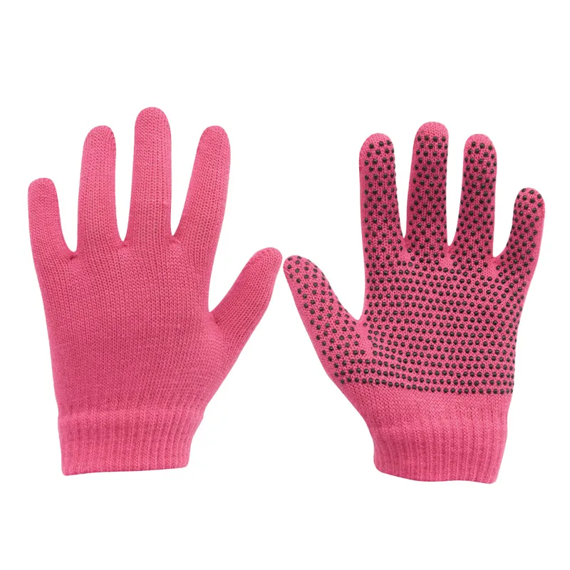 Dublin Magic Pimple Grip Junior Riding Gloves - Pink