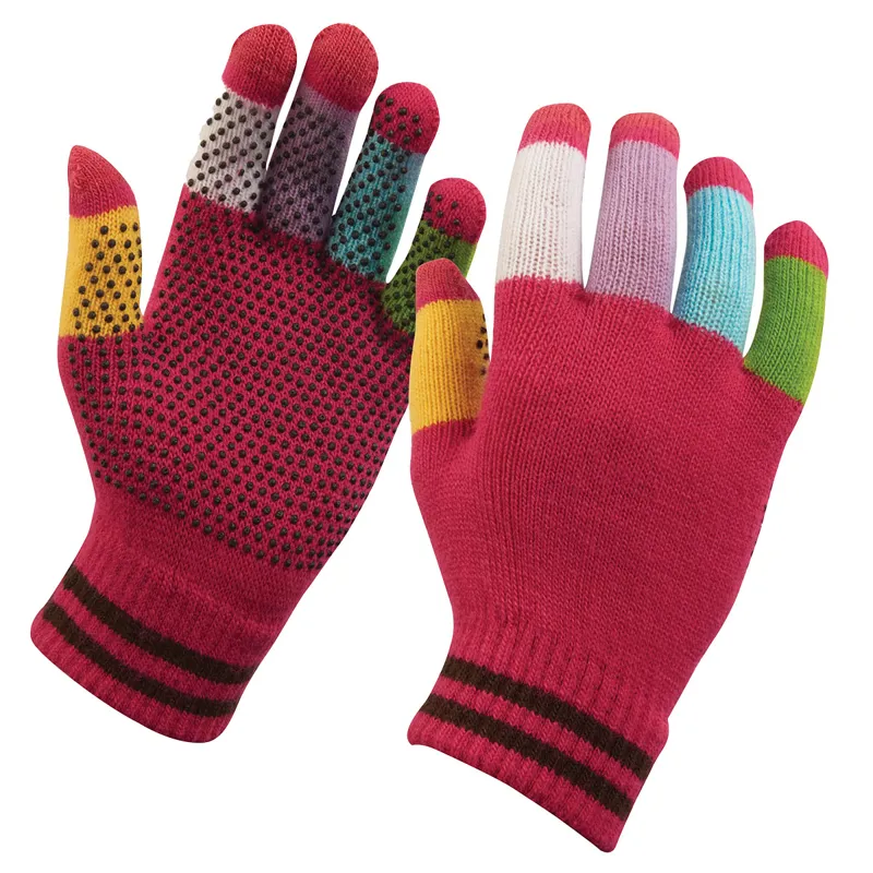 Dublin Magic Pimple Grip Adults Riding Gloves - Pink Multi