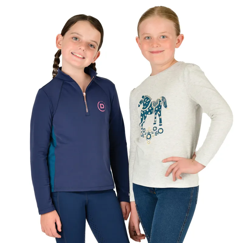 Dublin Poppy Puff Junior Long Sleeve Tee - White Marle-4