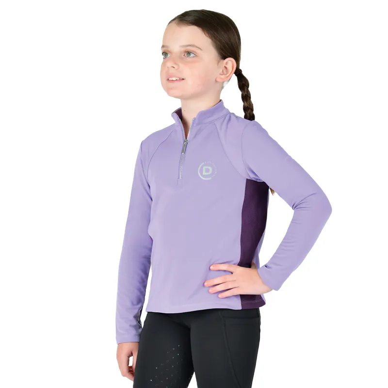 Dublin Sadie Junior Long Sleeve Riding Top - Paisley Purple-2