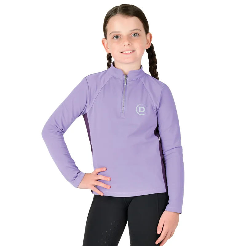Dublin Sadie Junior Long Sleeve Riding Top - Paisley Purple