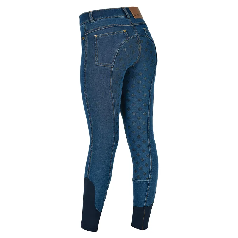 Dublin Shona Full Grip Junior Breeches - Light Blue Denim-4