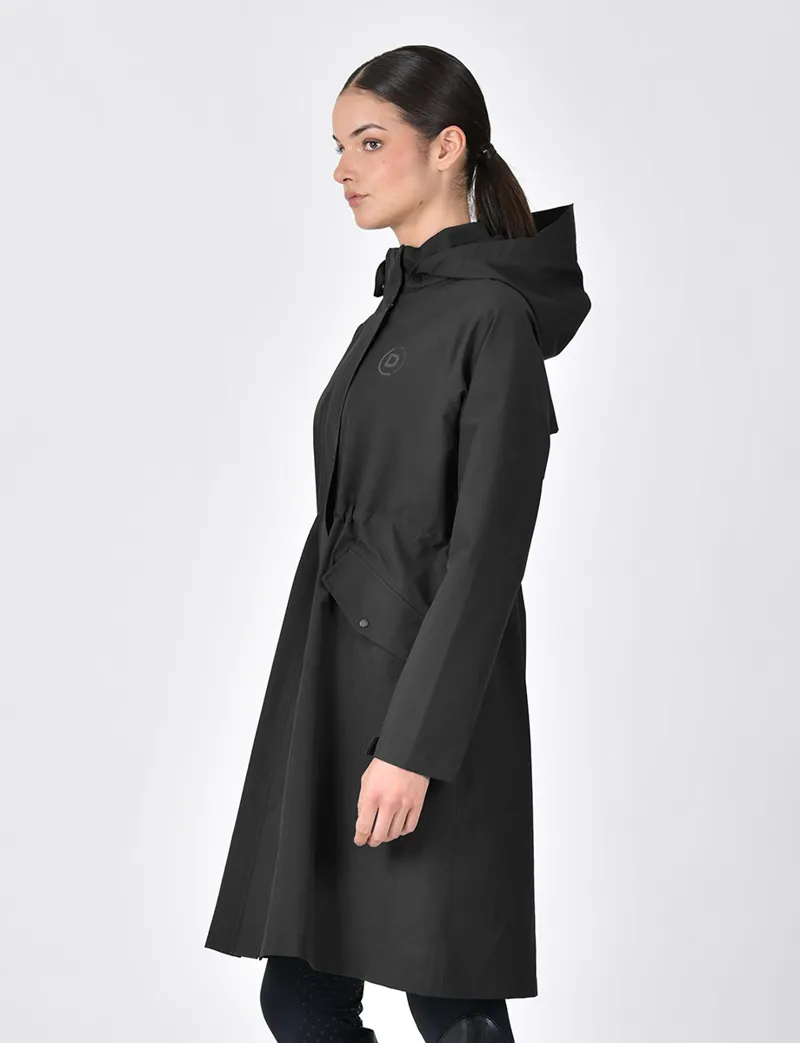 Dublin Wet Weather Ladies Long Waterproof Jacket - Black-2