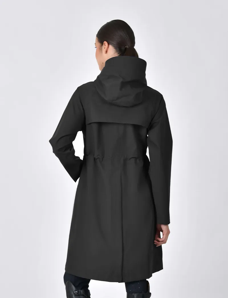 Dublin Wet Weather Ladies Long Waterproof Jacket - Black-3