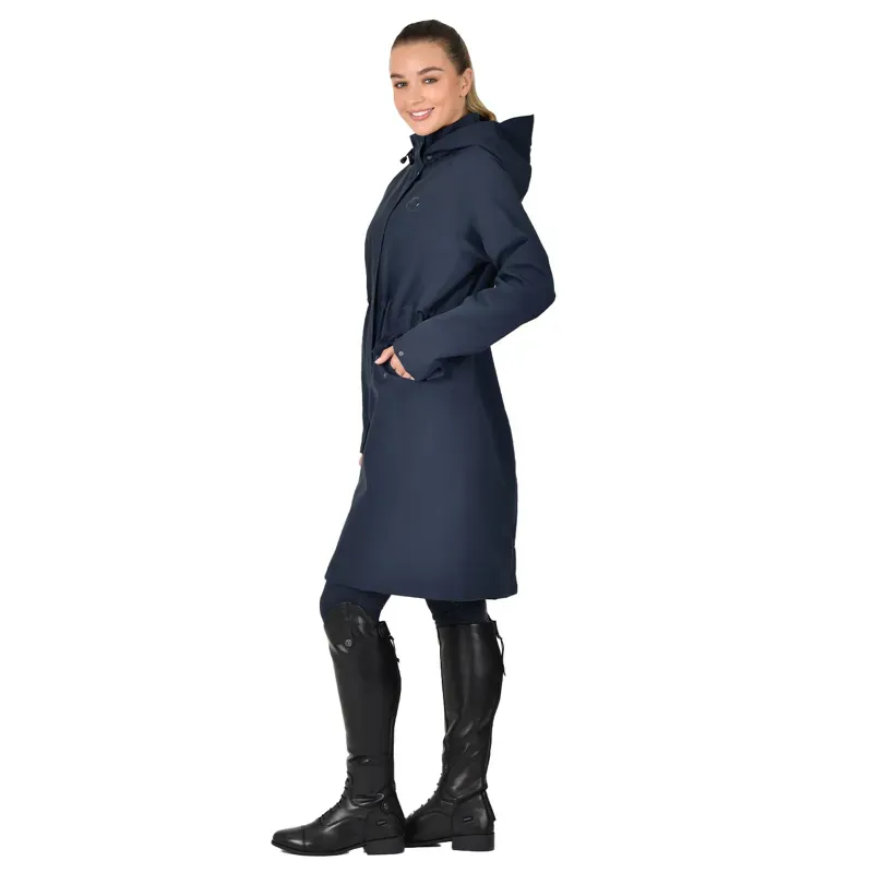 Dublin Wet Weather Ladies Long Waterproof Jacket - Navy-2