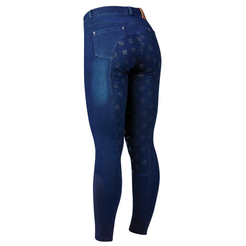 Dublin Shona Full Grip Ladies Breeches - Light Blue Denim-1