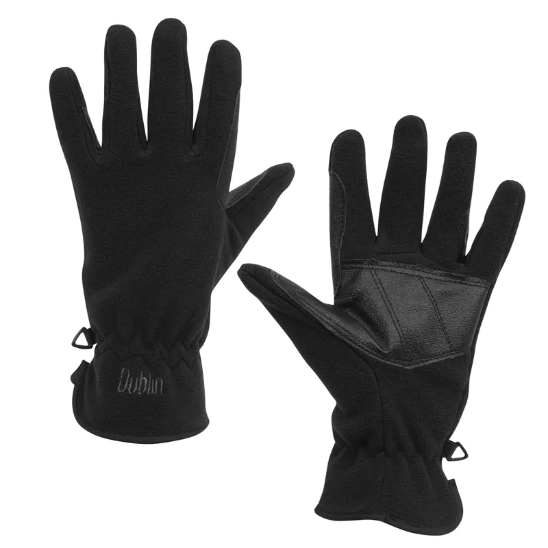 Dublin Polar Fleece Adults Riding Gloves - Black
