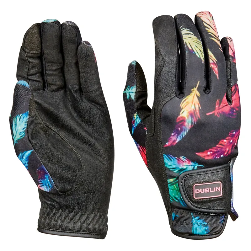 Dublin Print Adults Riding Gloves - Feather Print