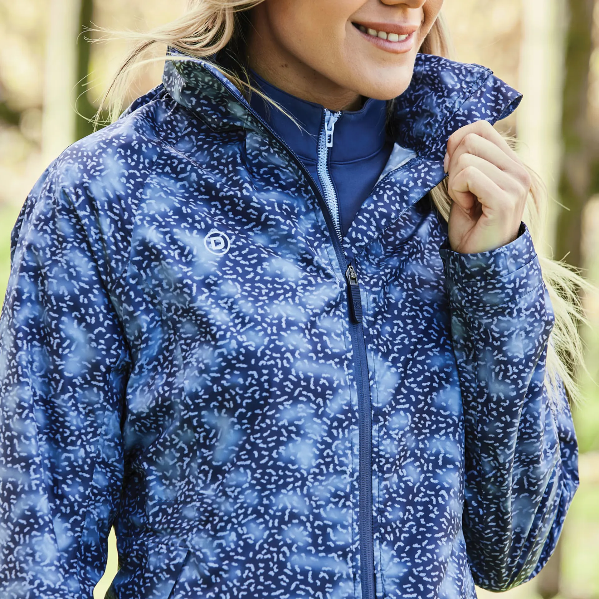 Dublin Cortina Printed Ladies Waterproof Jacket Blueberry