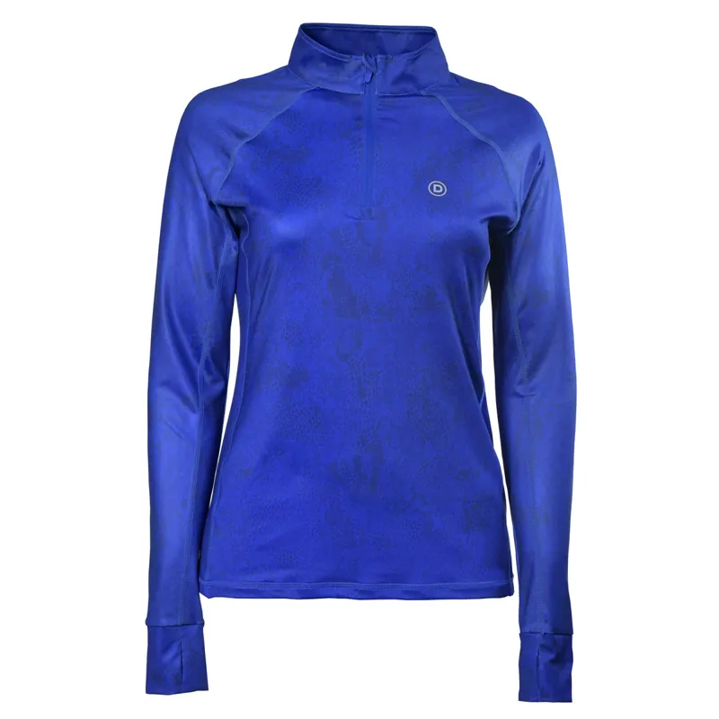 Dublin Sapphire Print Long Sleeve Ladies Top - Cobalt-1