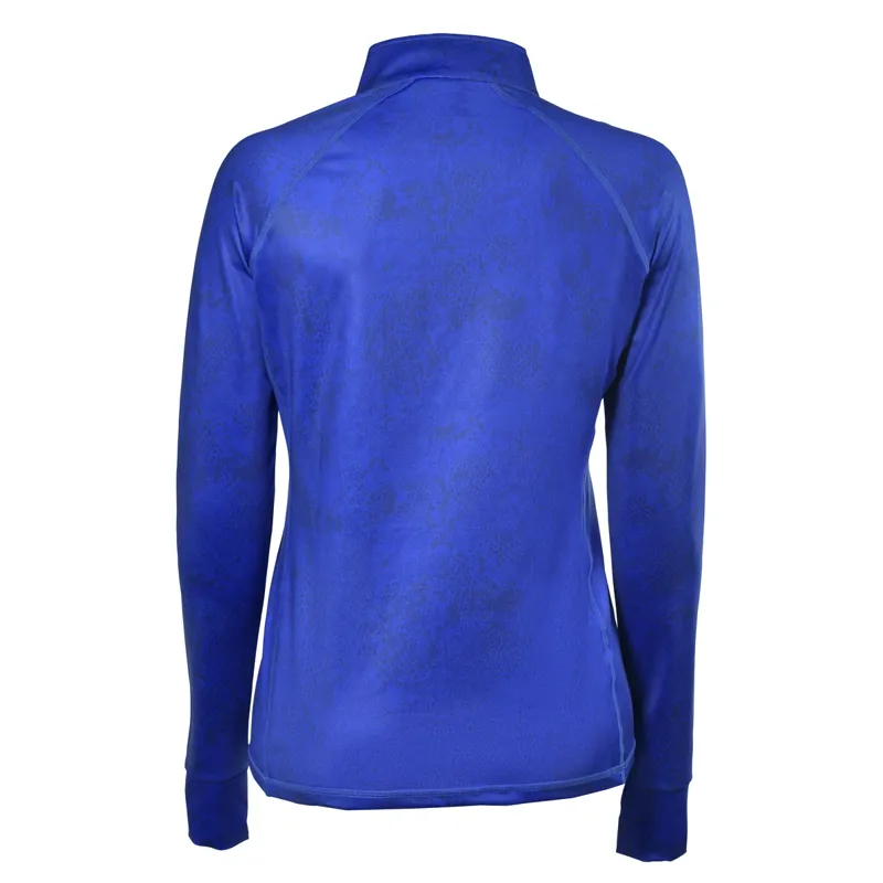 Dublin Sapphire Print Long Sleeve Ladies Top - Cobalt-2