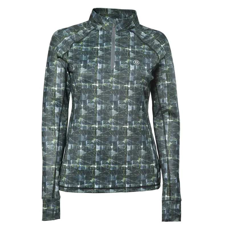 Dublin Sapphire Print Long Sleeve Ladies Top - Emerald
