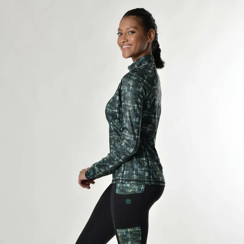 Dublin Sapphire Print Long Sleeve Ladies Top - Emerald-3