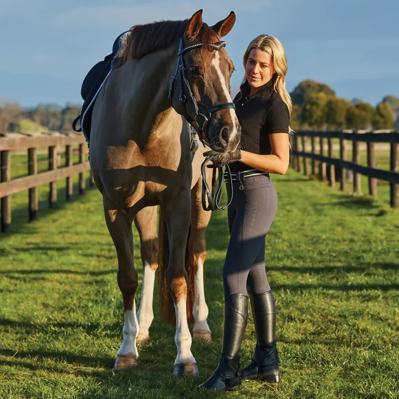 Dublin Cool It Everyday Full Grip Ladies Riding Tights - Dark Grey-6