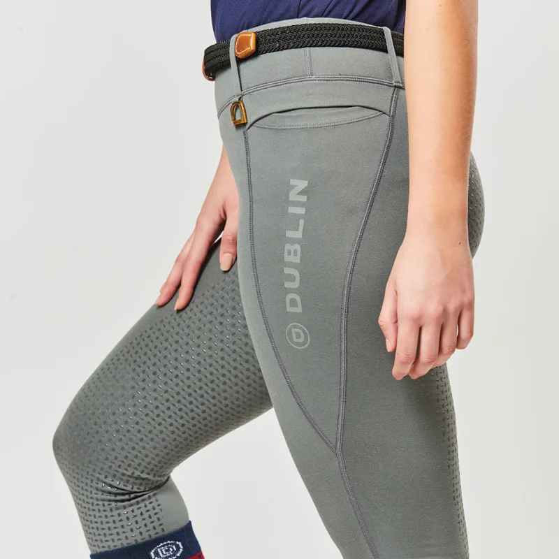 Dublin Cool It Everyday Full Grip Ladies Riding Tights - Olive-3