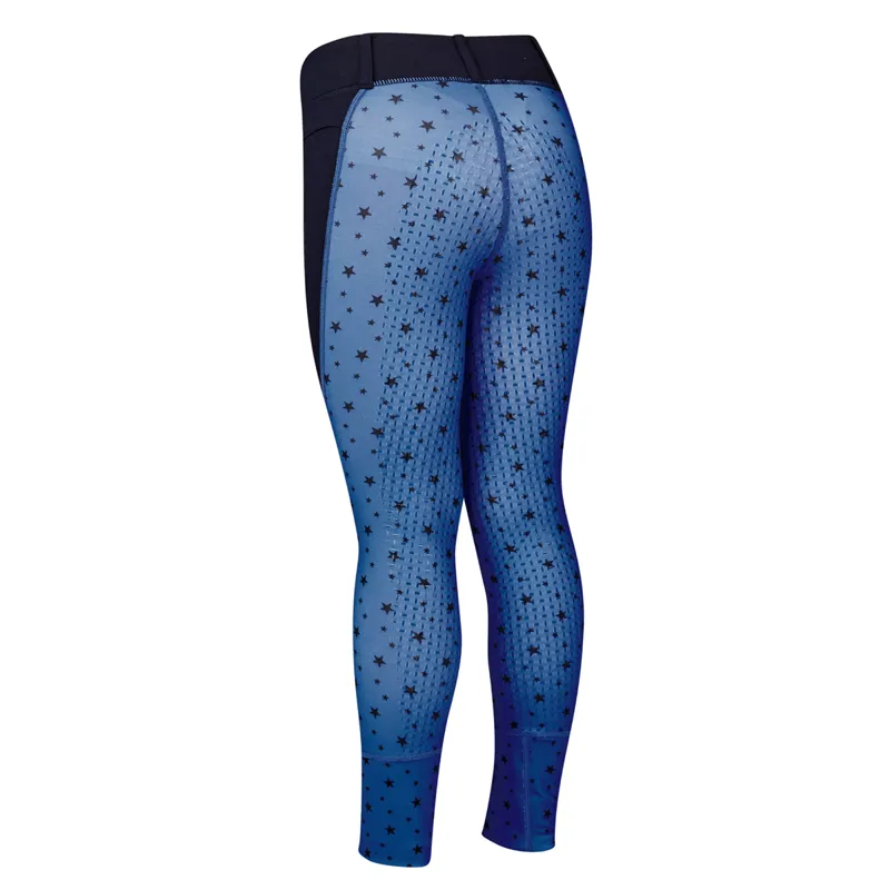 Dublin Cool It Everyday Full Grip Junior Riding Tights - Navy Stars-1