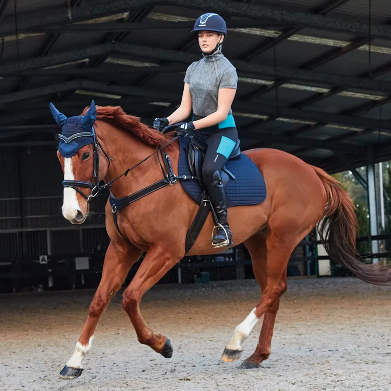 Dublin Power Performance Colour Block Ladies Riding Tights - Aqua-3