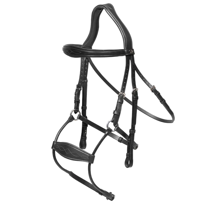 Dy'on Hybrid Anatomical Leather Noseband Bridle - Black-1