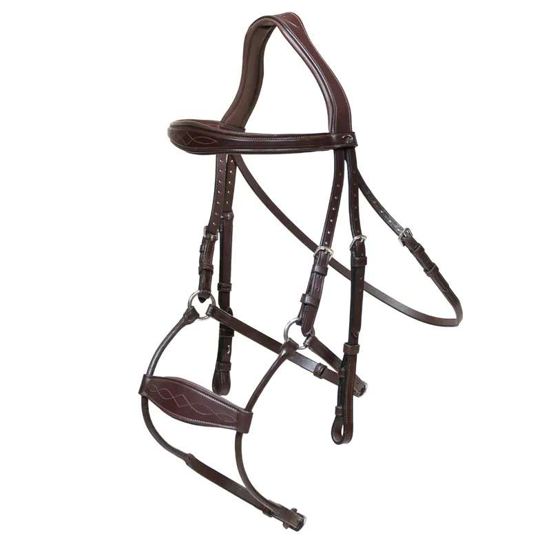 Dy'on Hybrid Anatomical Leather Noseband Bridle - Brown-1