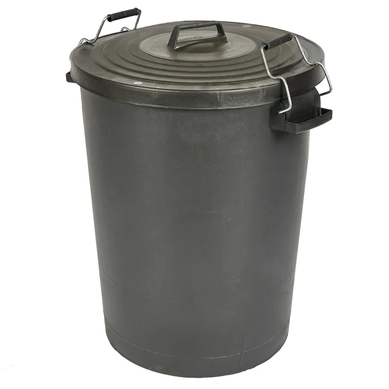 Saddlers Heavy Duty 110lt Dustbin and Lid - Black