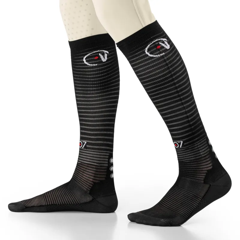 EGO7 AIR Unisex Tall Riding Socks - Black