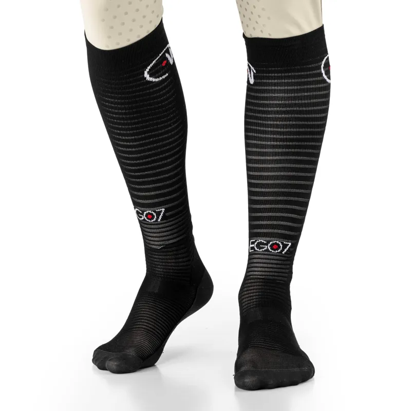 EGO7 AIR Unisex Tall Riding Socks - Black-2