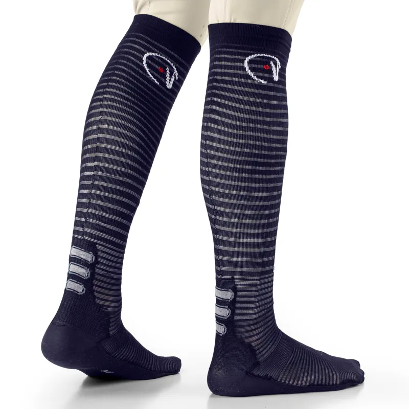 EGO7 AIR Unisex Tall Riding Socks - Navy-1