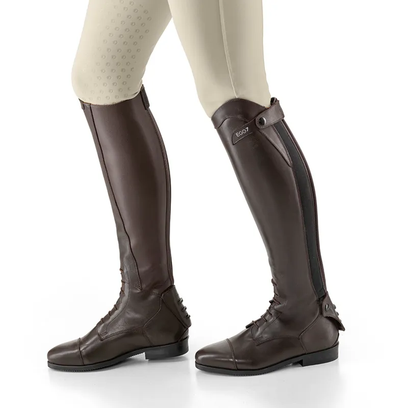 EGO7 Orion Laced Tall Riding Boots - Small Calf - Brown-1