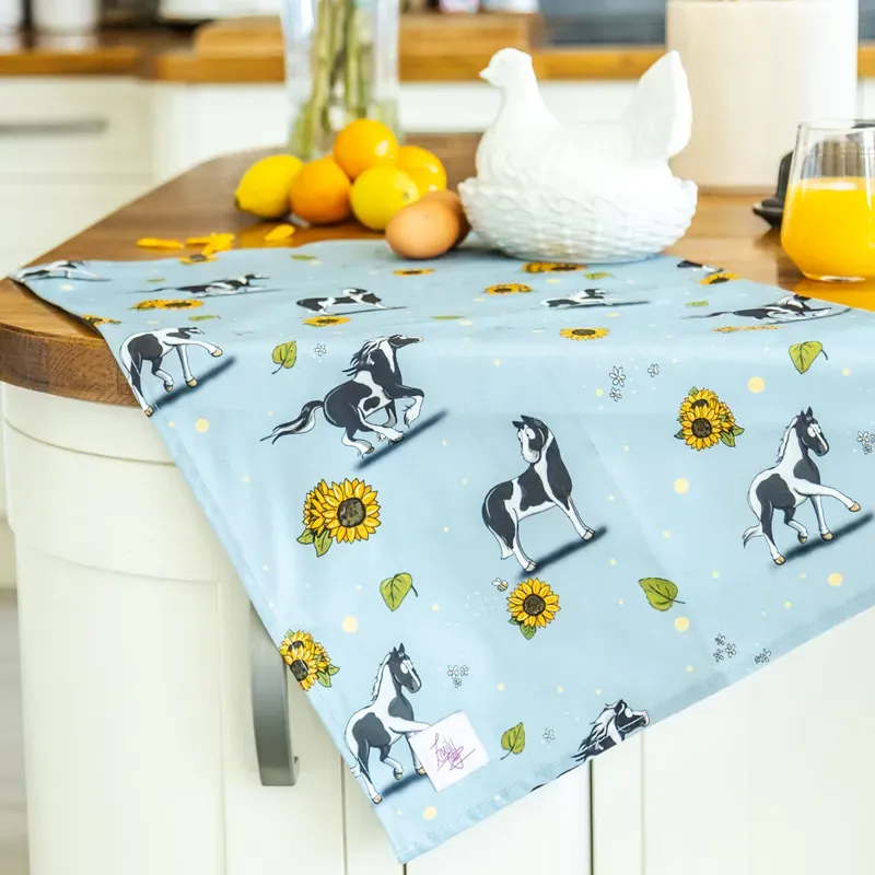 Emily Cole Tea Towel - Piebald Horse-1