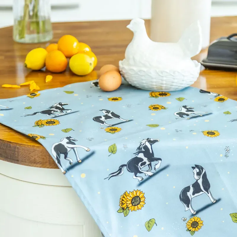 Emily Cole Tea Towel - Piebald Horse-2