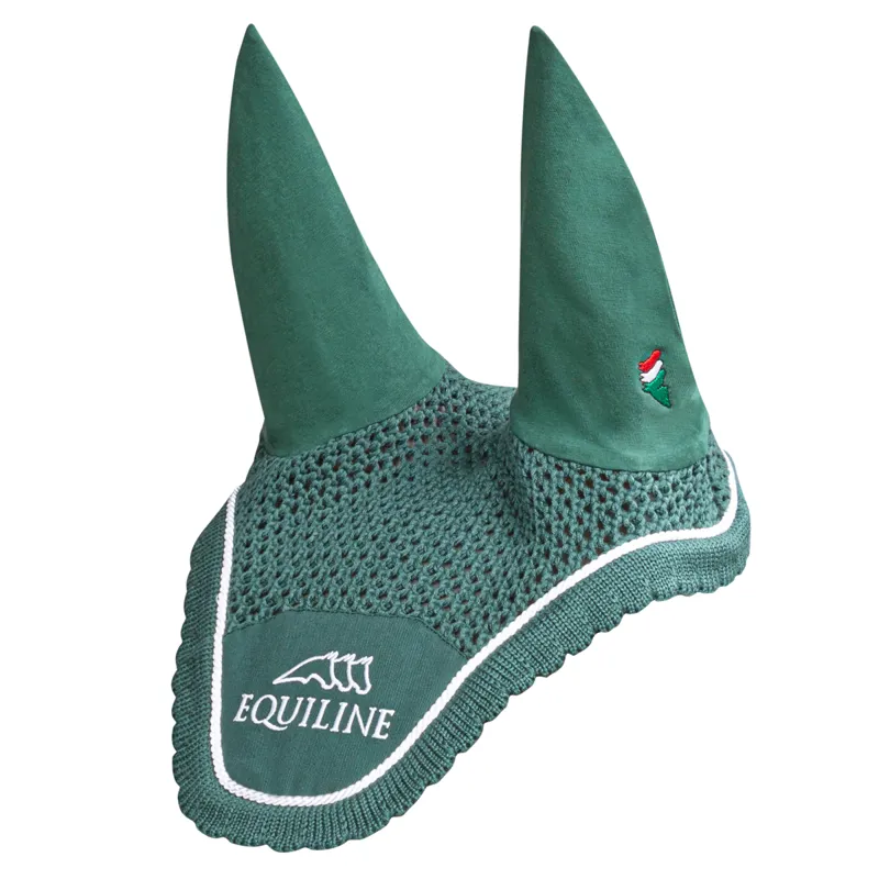 Equiline Outline Ear Net - Bottle Green