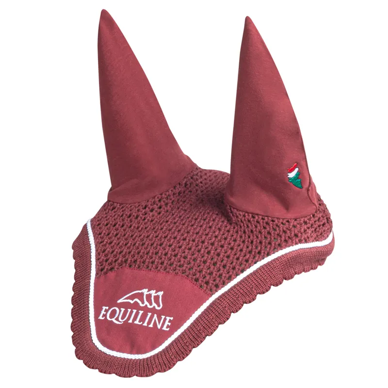 Equiline Outline Ear Net - Burgundy