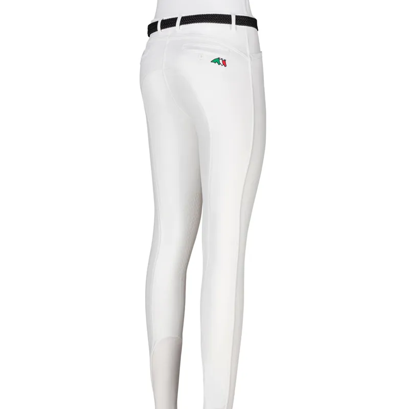 Equiline Jhoank Knee Grip Junior Boys Competition Breeches - White-1