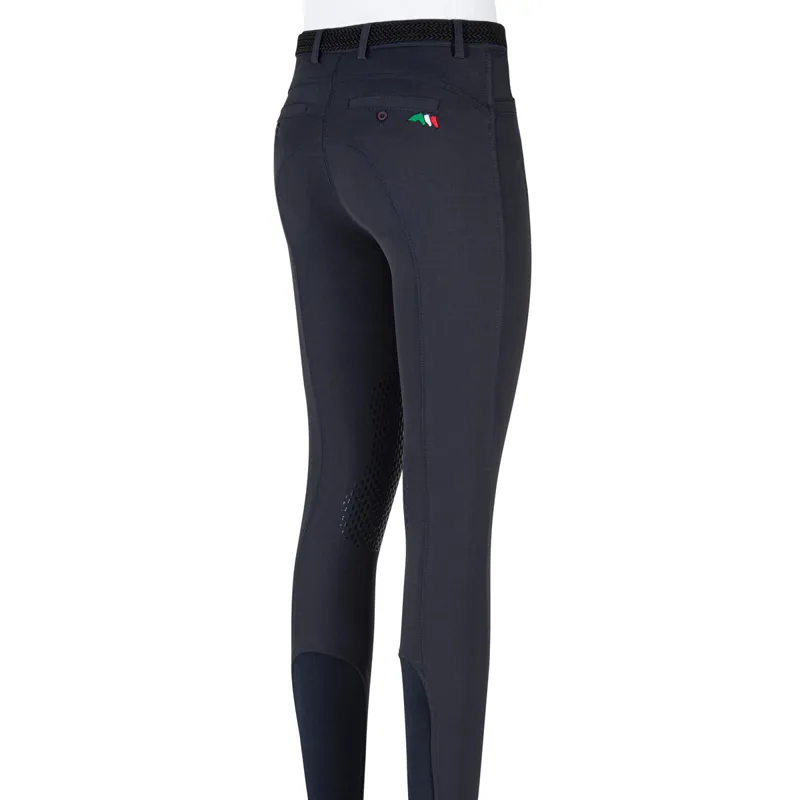 Equiline Jhoank Knee Grip Junior Boys Breeches - Blue-1