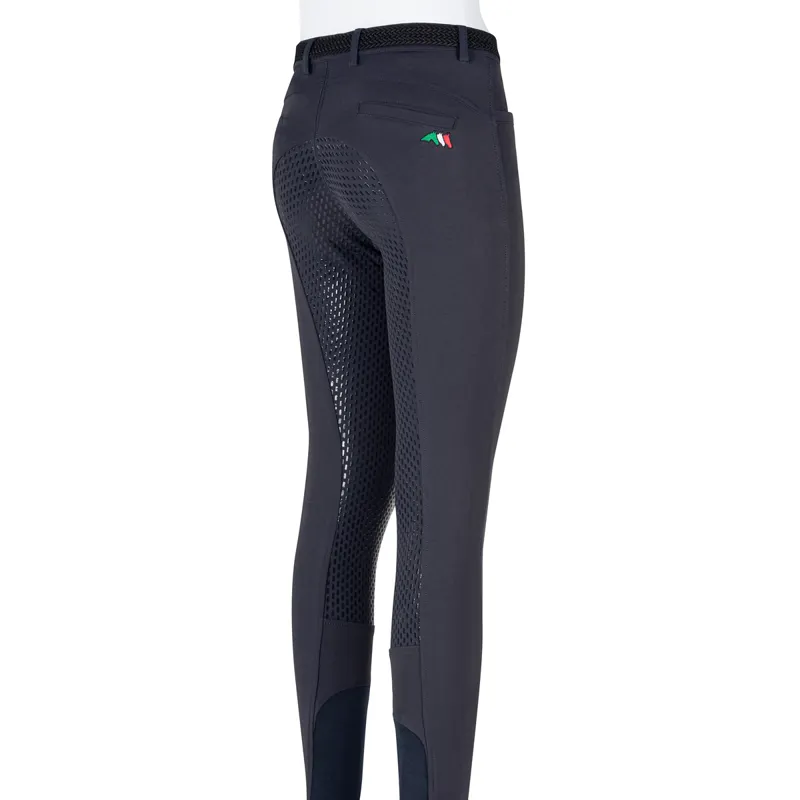 Equiline Jaklink Full Grip Junior Girls Breeches - Blue-1