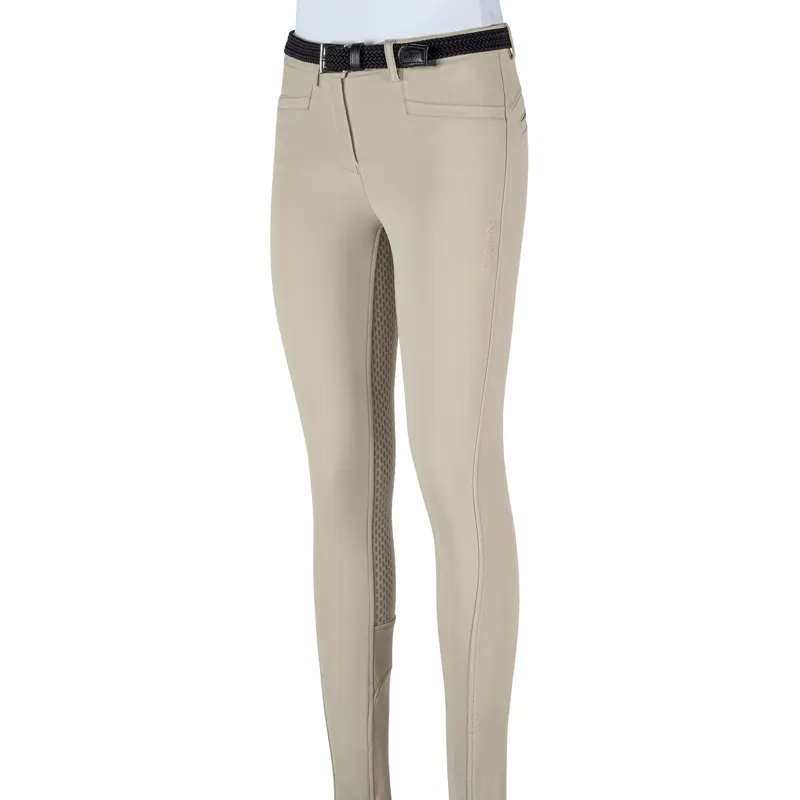 Equiline Jaklink Full Grip Junior Girls Competition Breeches - Beige