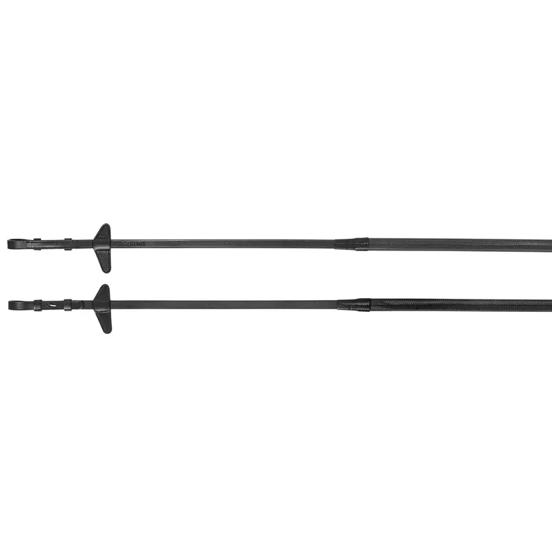 Equiline 5/8 Rubber Reins with Stoppers - Black