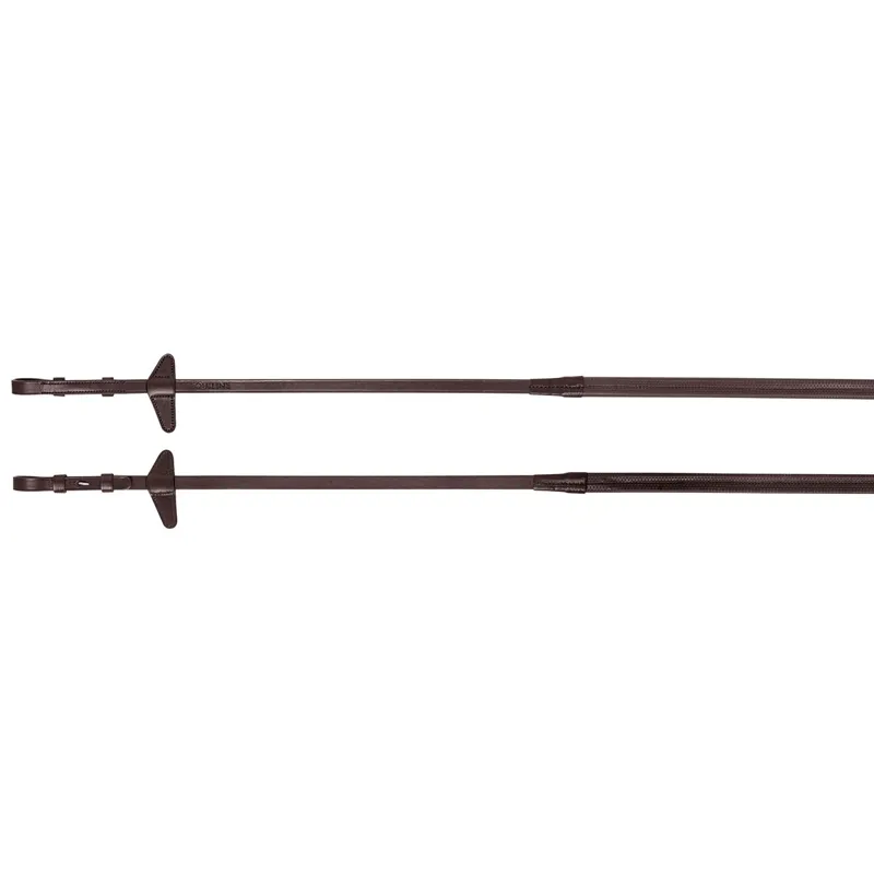 Equiline 5/8 Rubber Reins with Stoppers - Brown