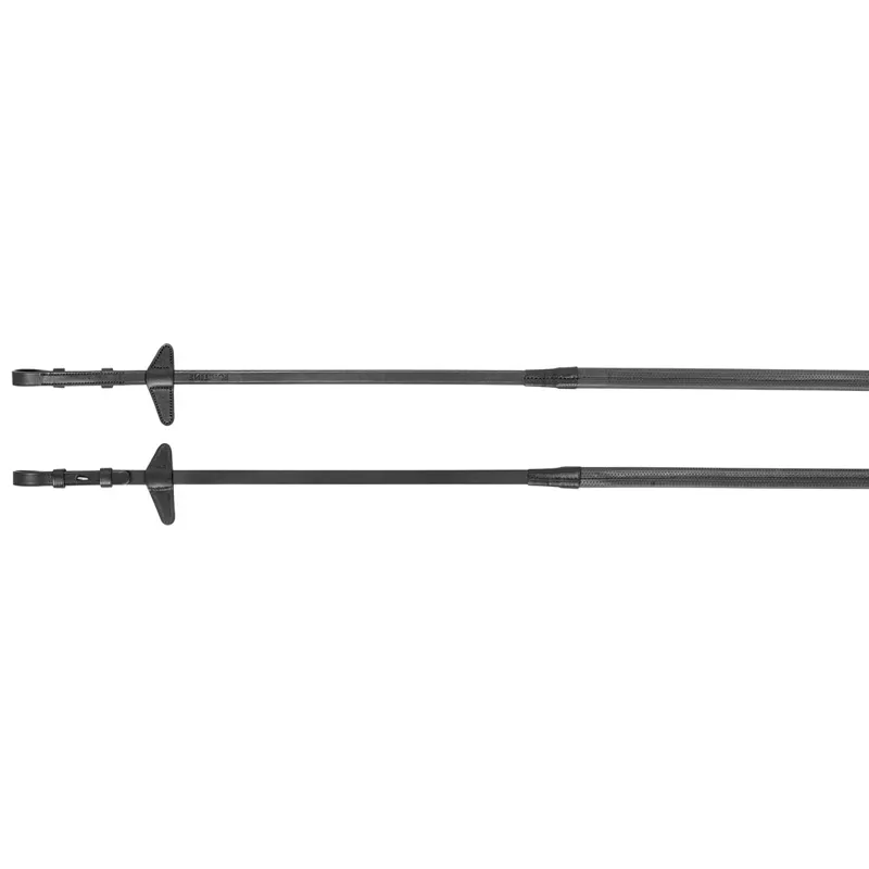 Equiline 4/8 Rubber Reins with Stoppers - Black