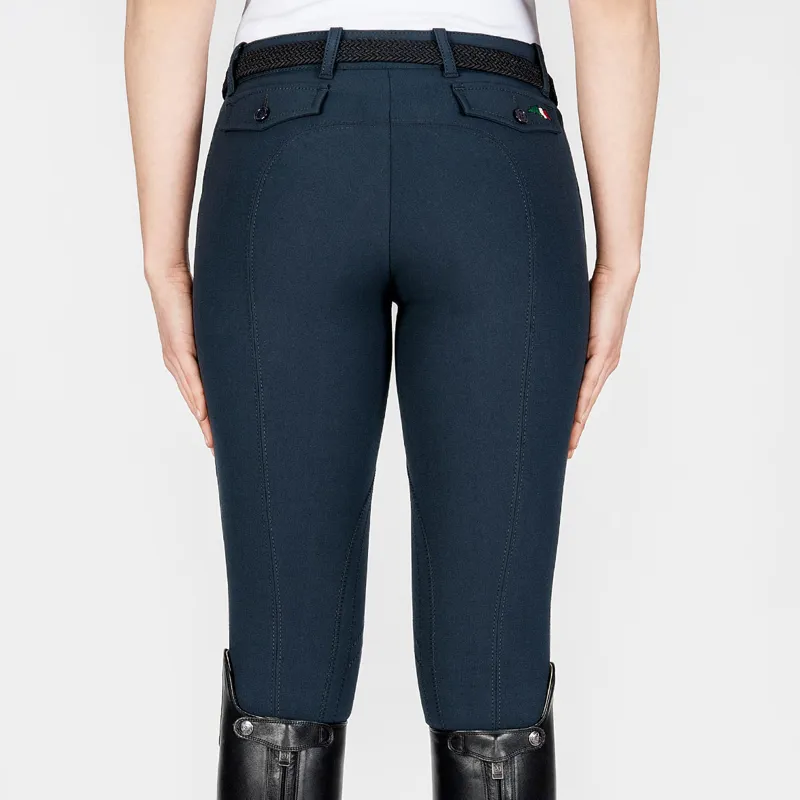 Equiline Boston Knee Patch Womens Breeches - Navy-1