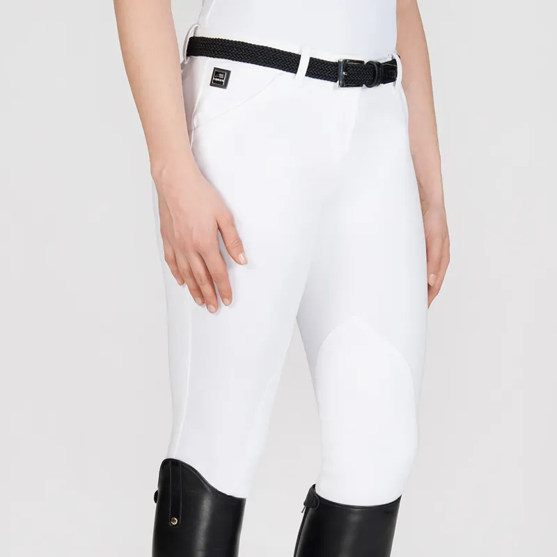 Equiline Boston Knee Patch Womens Competition Breeches - White