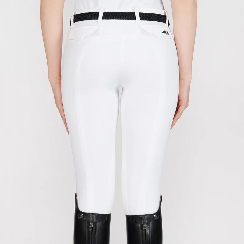 Equiline Boston Knee Patch Womens Competition Breeches - White-1