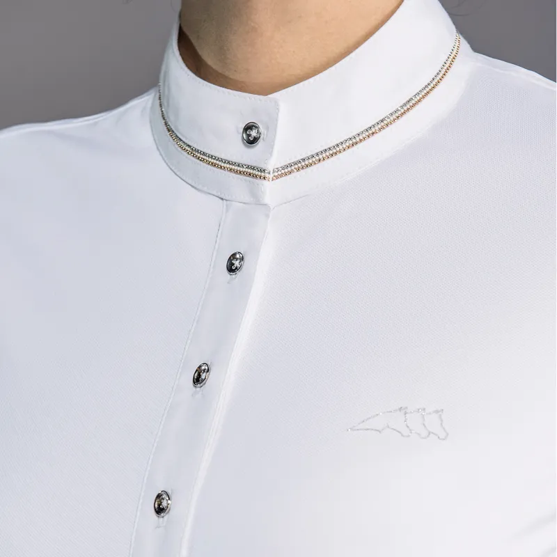 Equiline Grace Ladies Competition Shirt - White-3