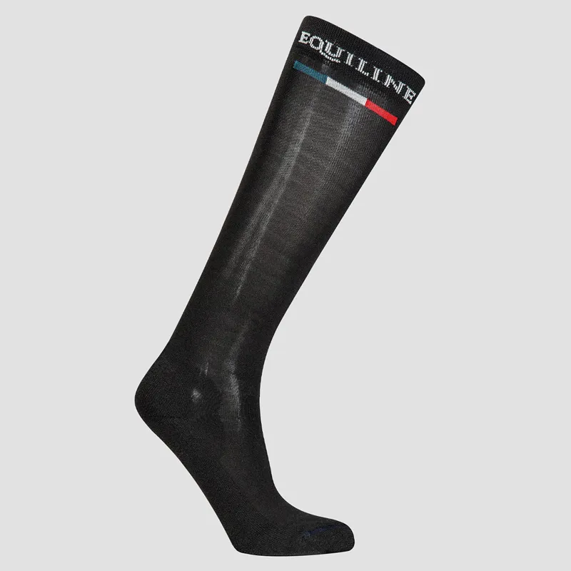 Equiline Silver Plus Light Unisex Tall Riding Socks - Black