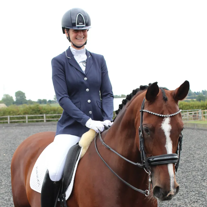 Equetech Jersey Deluxe Ladies Show Jacket - Navy/Silver-3