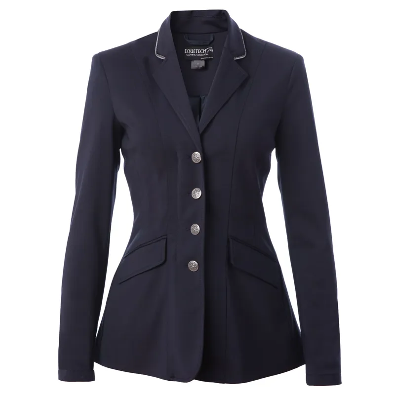 Equetech Jersey Deluxe Ladies Show Jacket - Navy/Silver